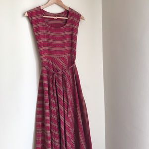 vibrant, multi-color stripe latin summer dress